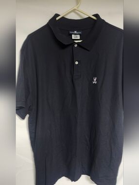 Psycho Bunny Men's Black Polo with Embroidered Bunny